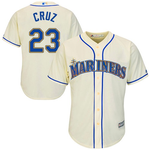 Mariners #23 Nelson Cruz Cream Cool Base Stitched Youth MLB Jersey - Click Image to Close